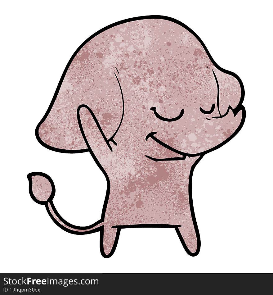 cartoon smiling elephant. cartoon smiling elephant