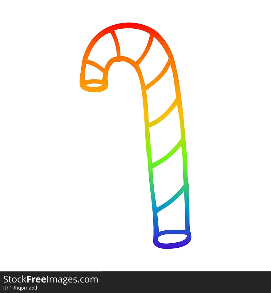 rainbow gradient line drawing cartoon striped candy cane