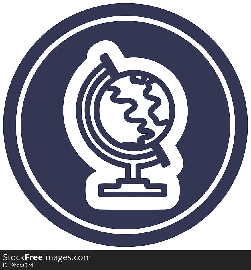 globe map circular icon symbol