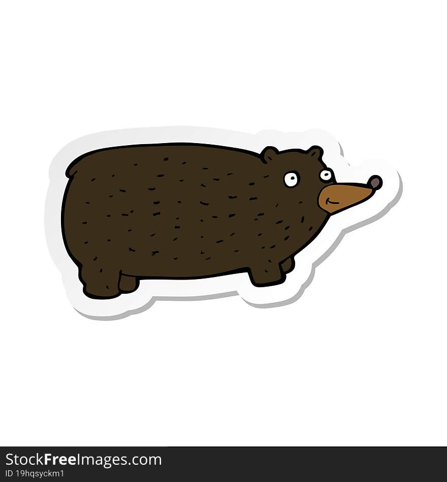 sticker of a funny cartoon bear