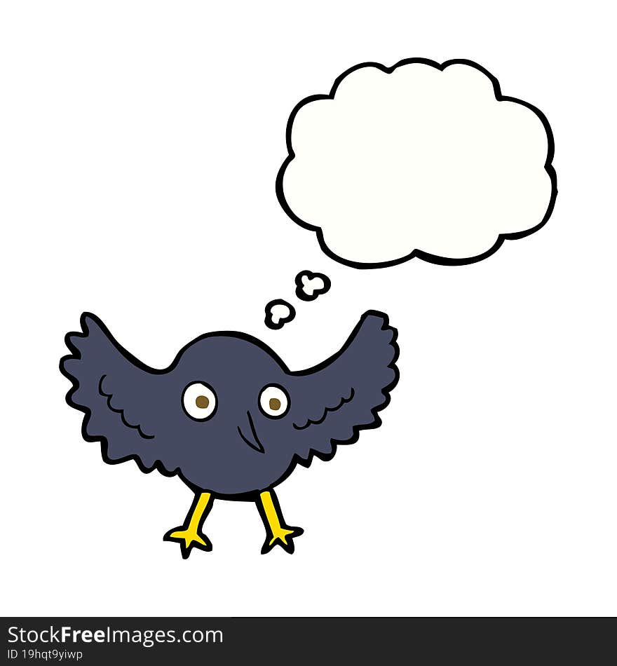 Cartoon Crow With Thought Bubble