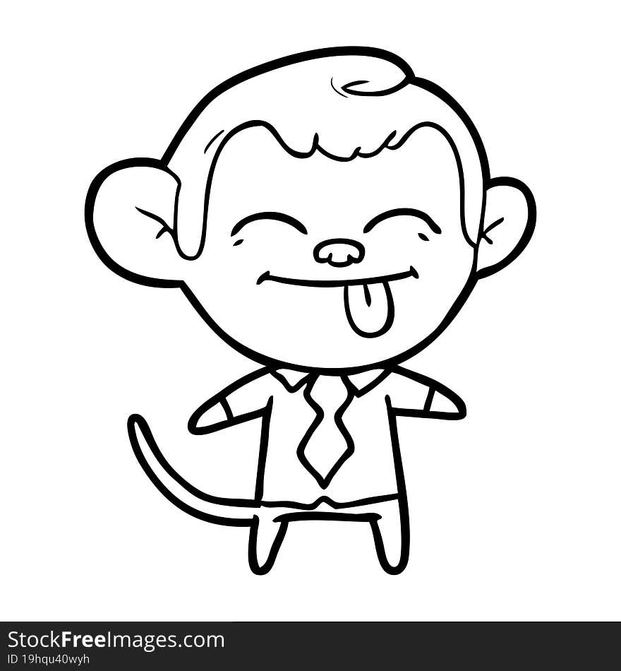 funny cartoon monkey wearing shirt and tie. funny cartoon monkey wearing shirt and tie