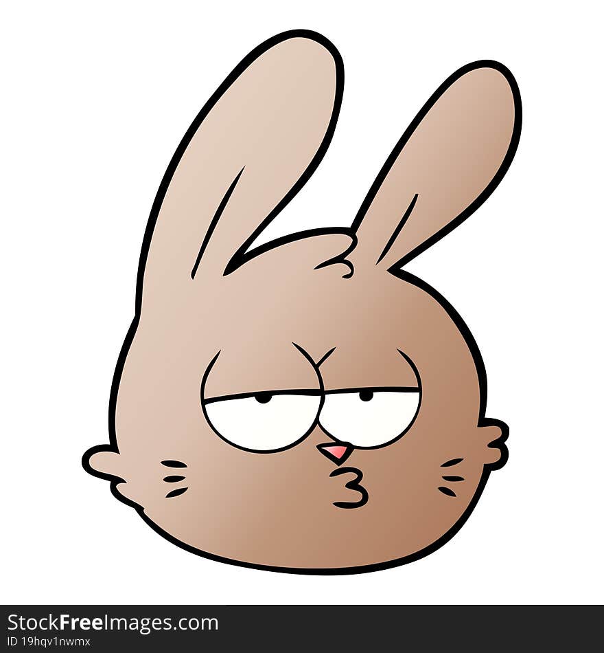 cartoon jaded rabbit face. cartoon jaded rabbit face