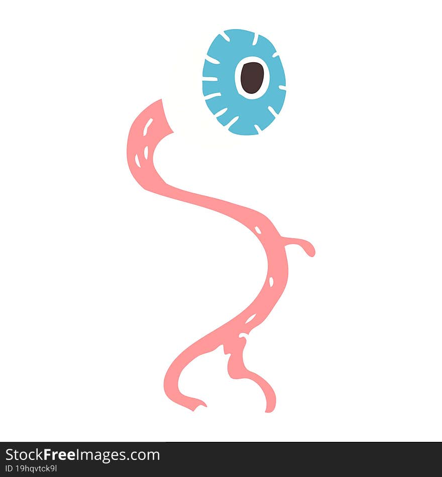 gross flat color illustration of a cartoon eyeball