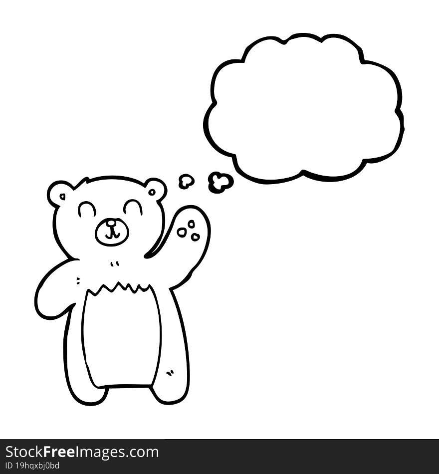 Thought Bubble Cartoon Teddy Bear