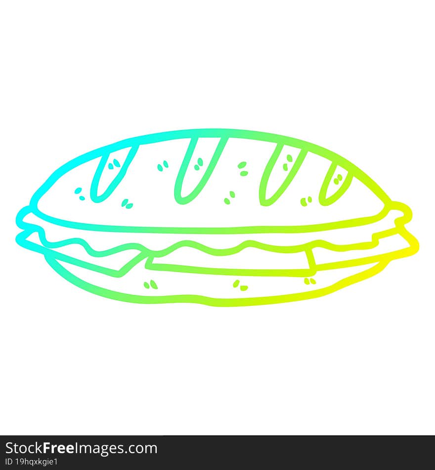 Cold Gradient Line Drawing Cheese Sandwich