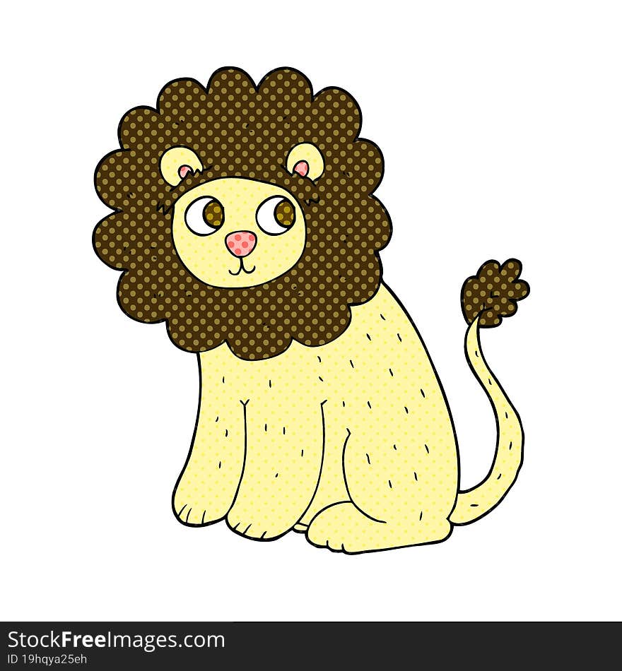 freehand drawn cartoon cute lion