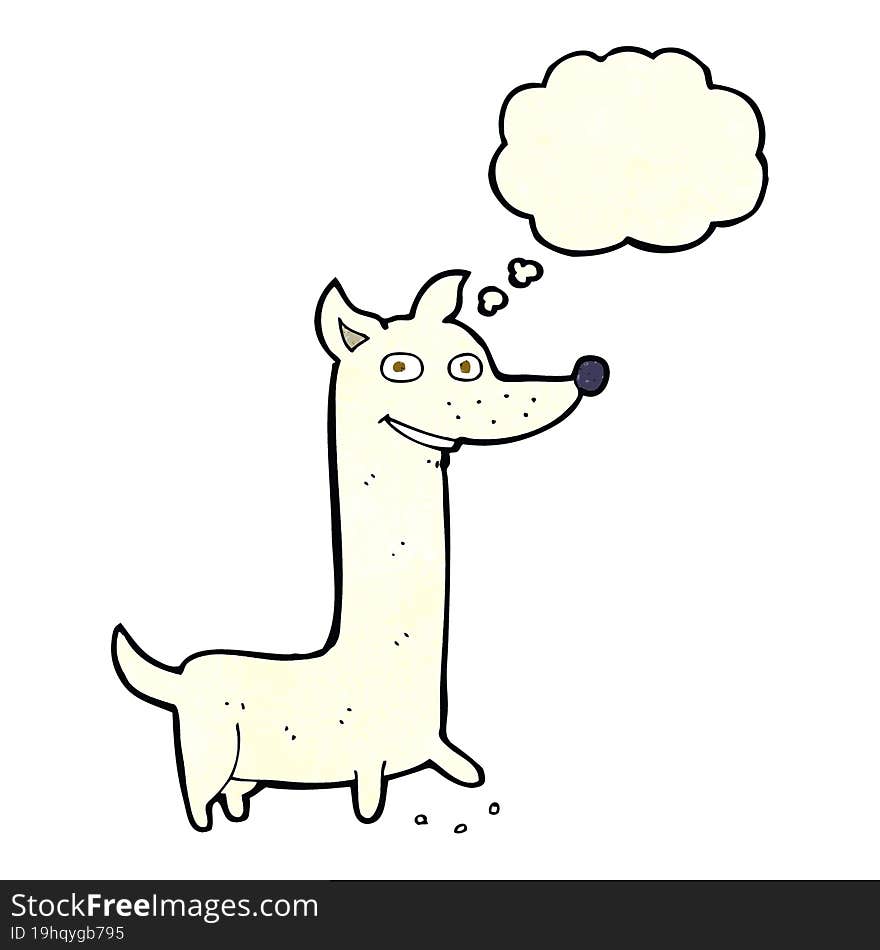 Funny Cartoon Dog With Thought Bubble