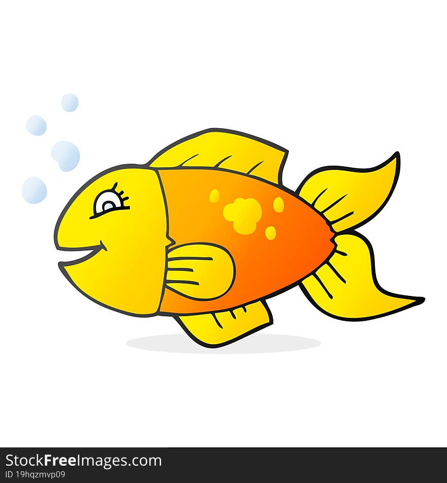 freehand drawn cartoon fish