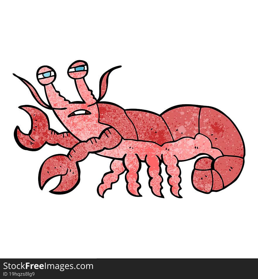 freehand textured cartoon lobster