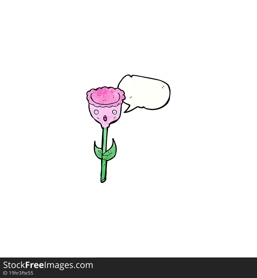 cartoon flower with speech bubble