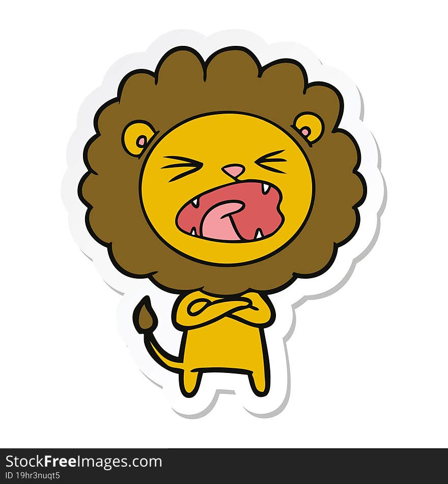 sticker of a cartoon lion