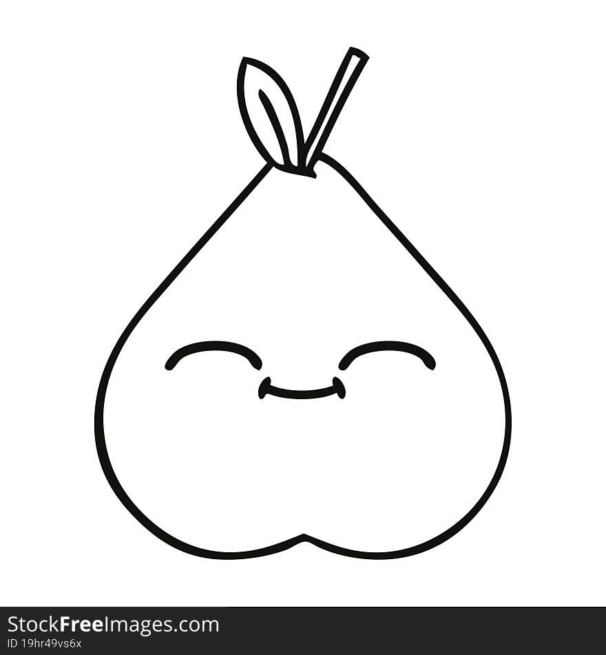 Line Drawing Cartoon Pear