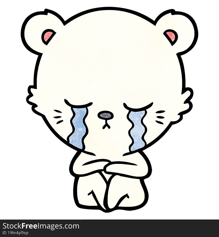 crying cartoon polarbear. crying cartoon polarbear