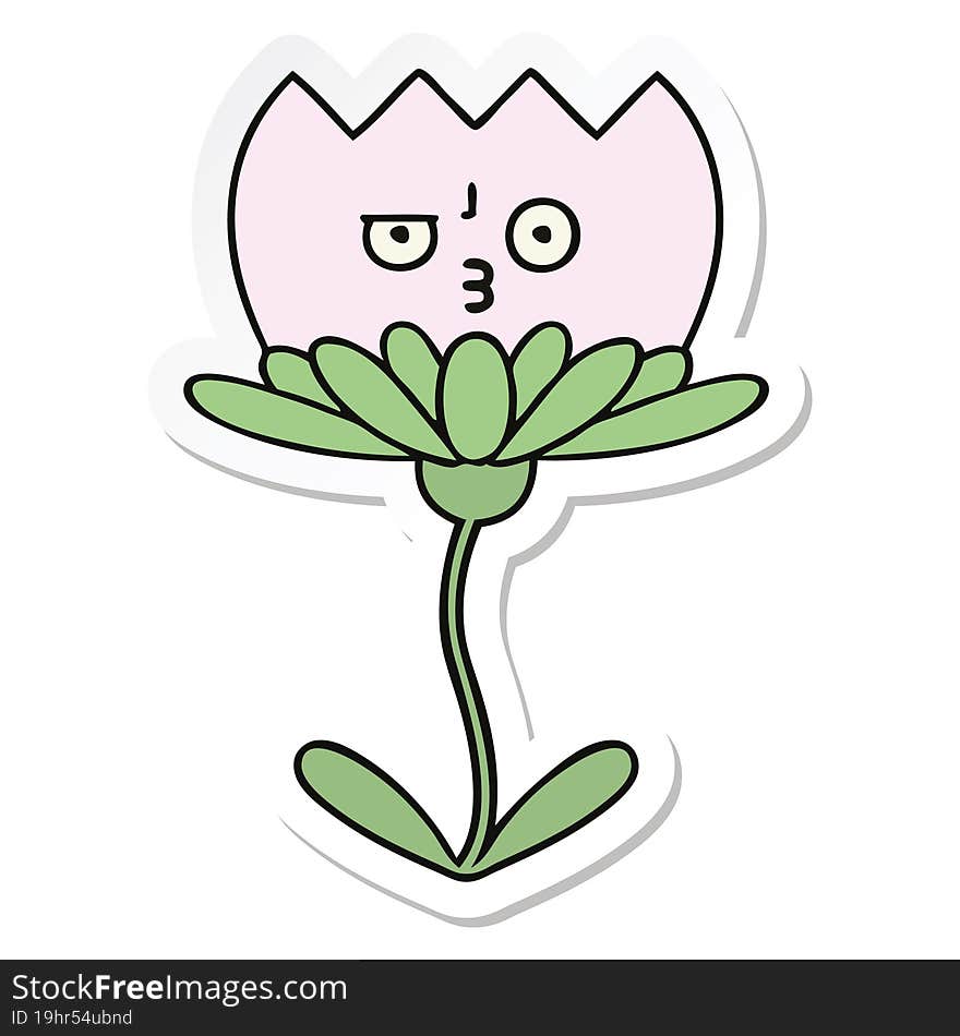 sticker of a cute cartoon flower