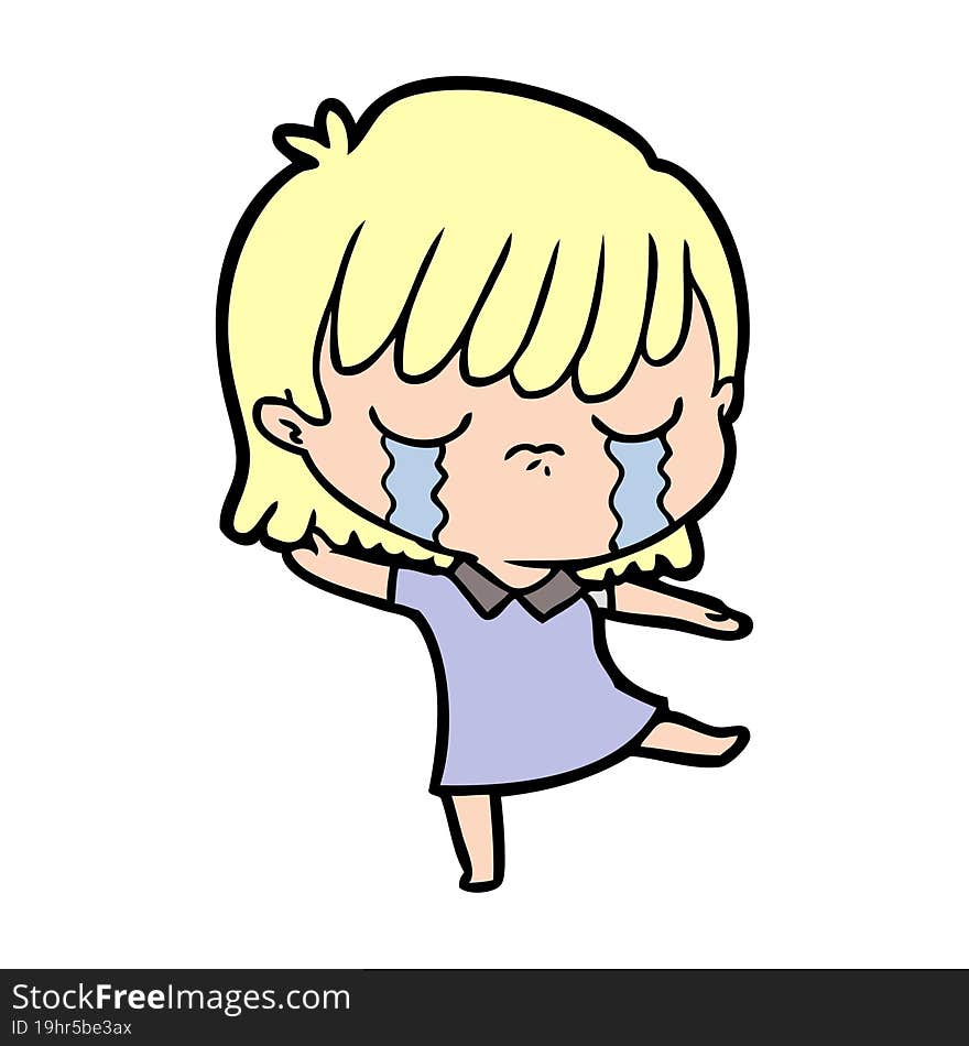 cartoon woman crying. cartoon woman crying