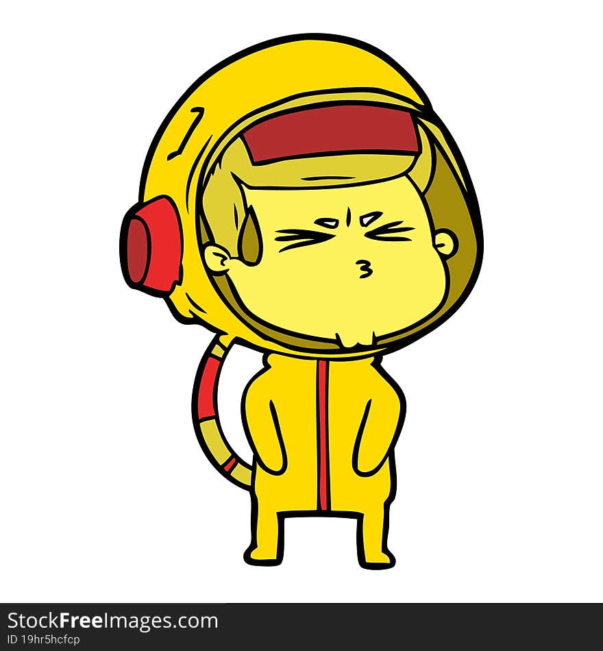 cartoon stressed astronaut. cartoon stressed astronaut