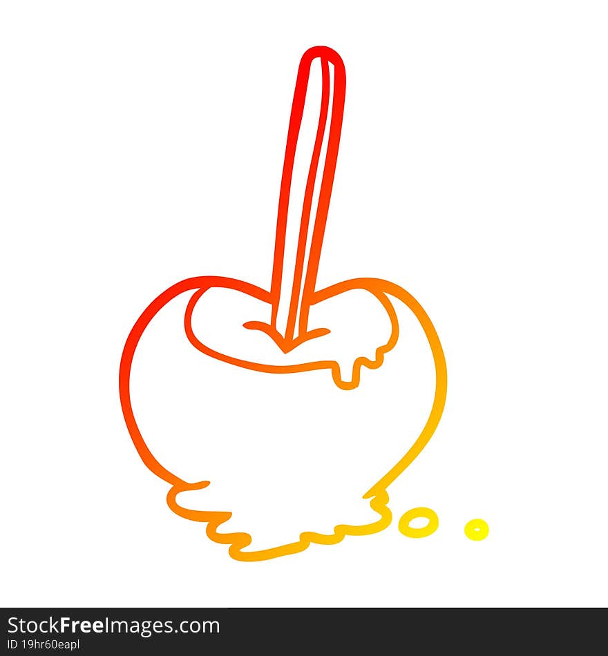 Warm Gradient Line Drawing Toffee Apple