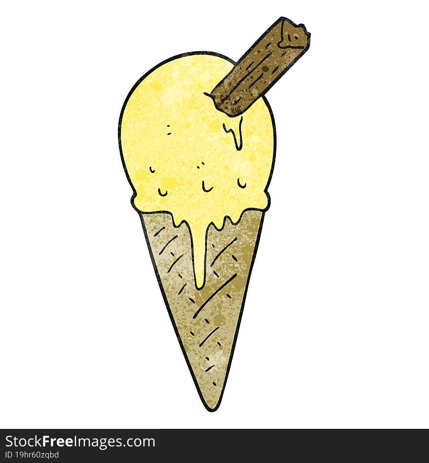 textured cartoon ice cream cone