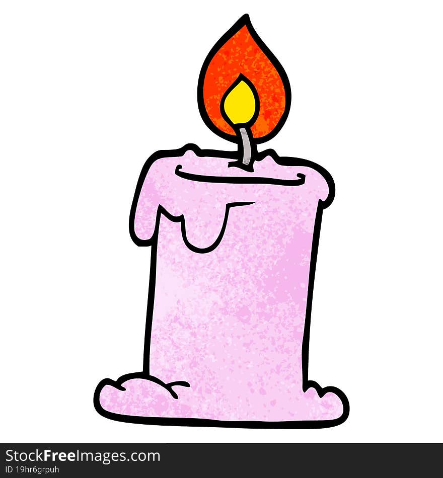 cartoon doodle lit candle