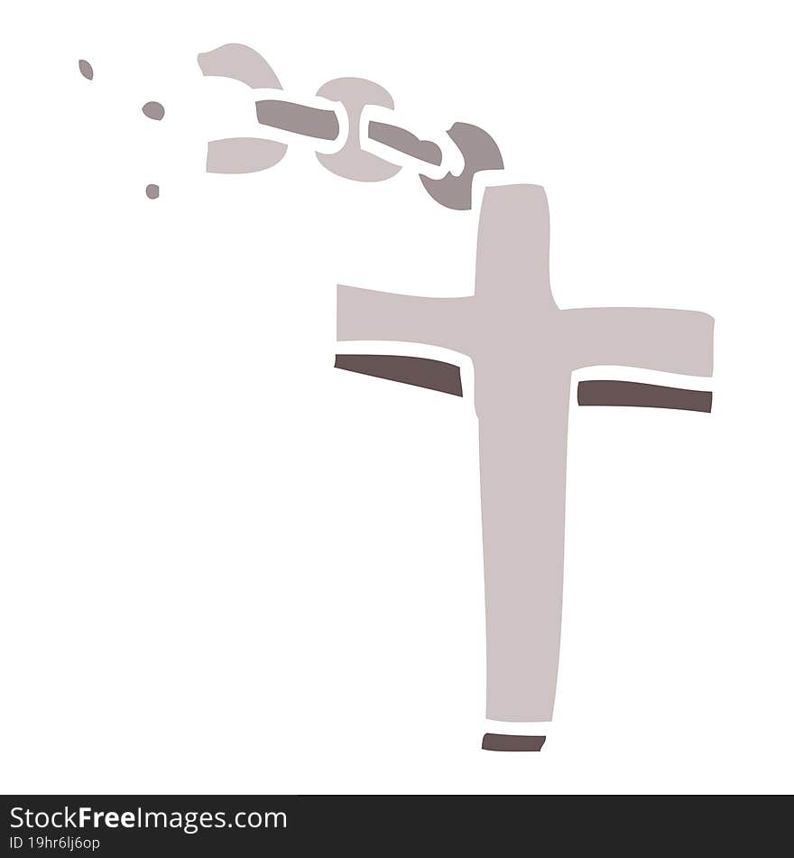 cartoon doodle silver cross