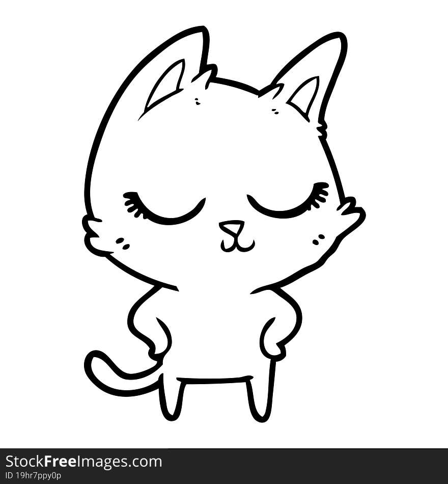 calm cartoon cat. calm cartoon cat