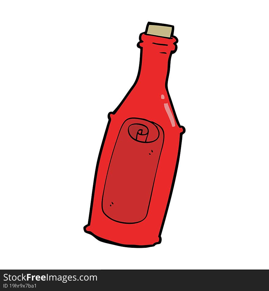 cartoon message in bottle