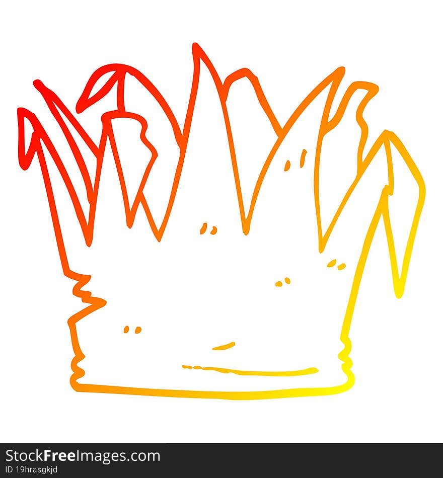 warm gradient line drawing of a cartoon xmas party hat