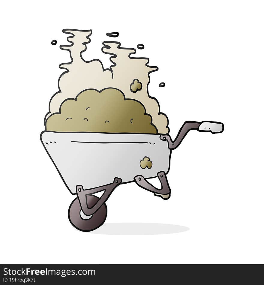 cartoon wheelbarrow full of dirt