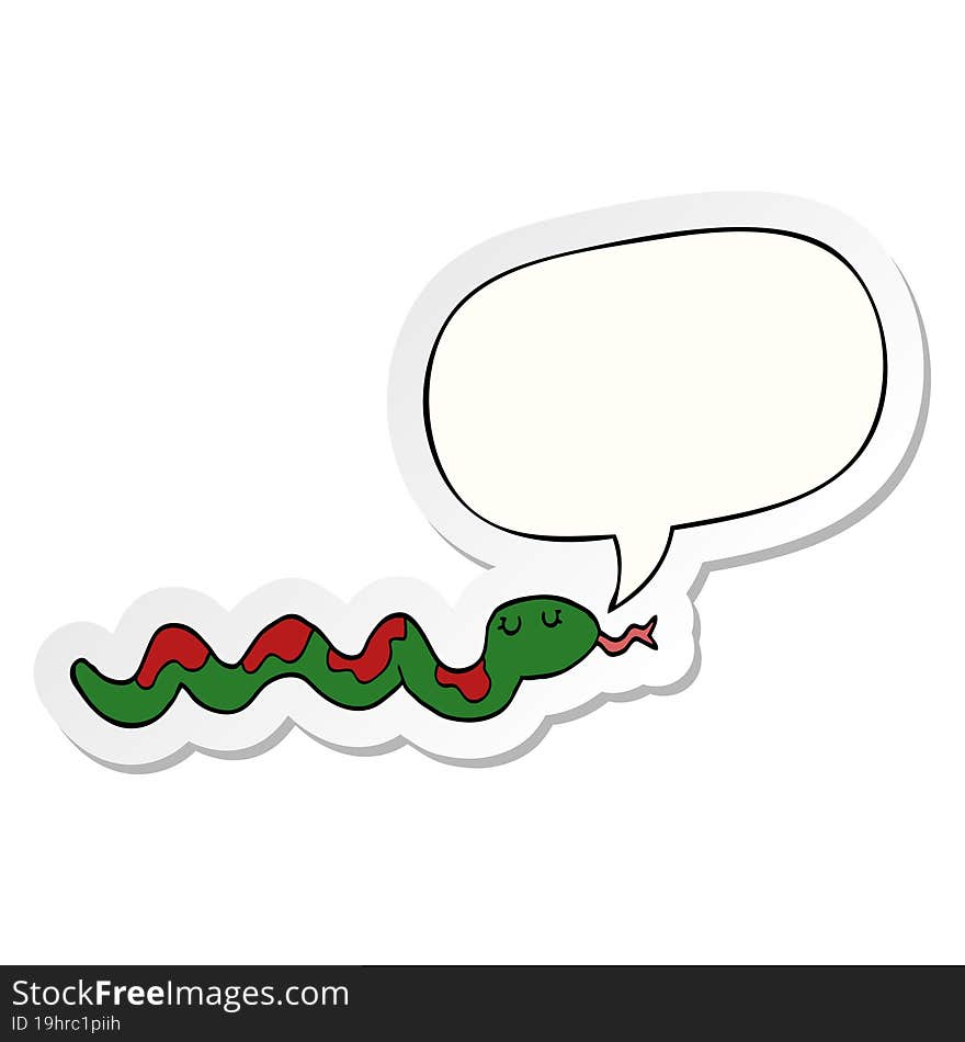 cartoon snake and speech bubble sticker