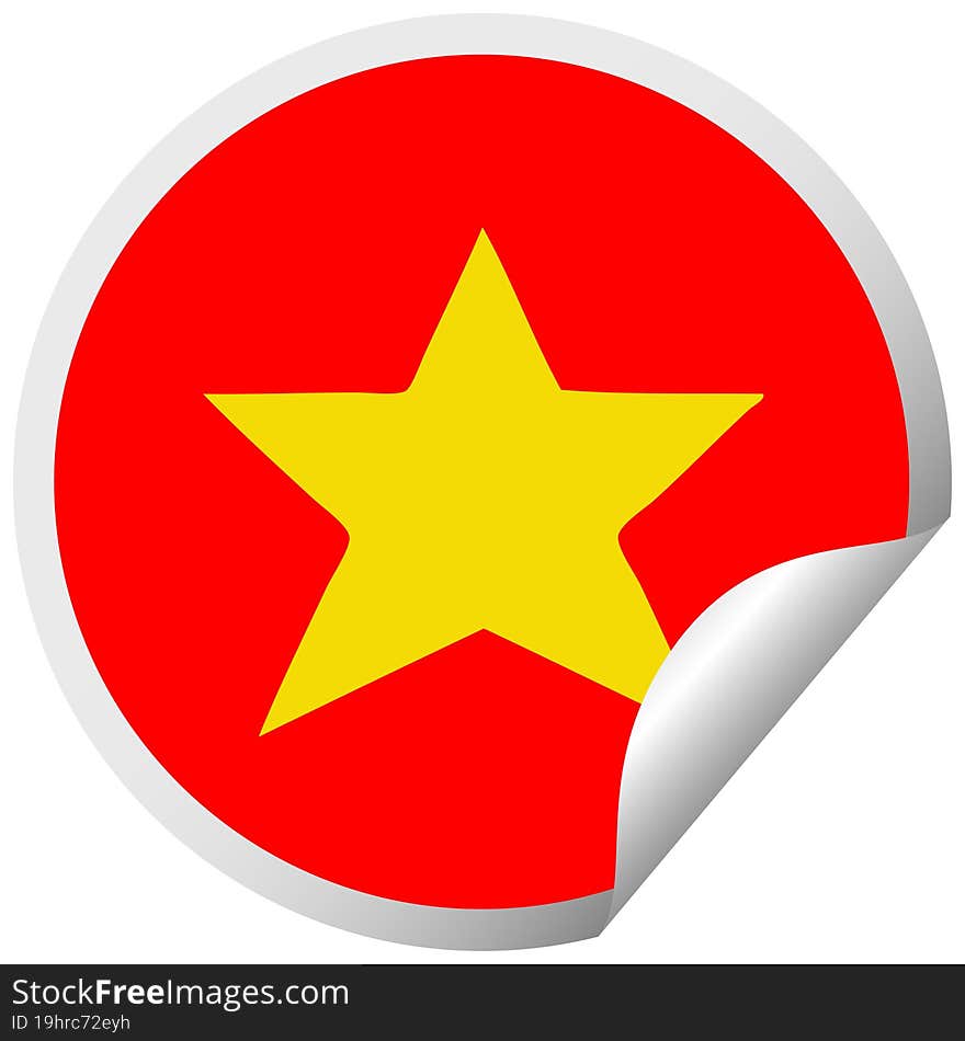 circular peeling sticker cartoon gold star