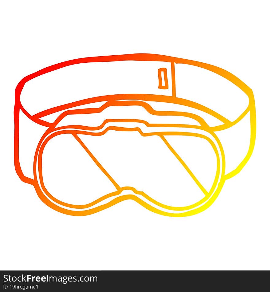 Warm Gradient Line Drawing Cartoon Goggles