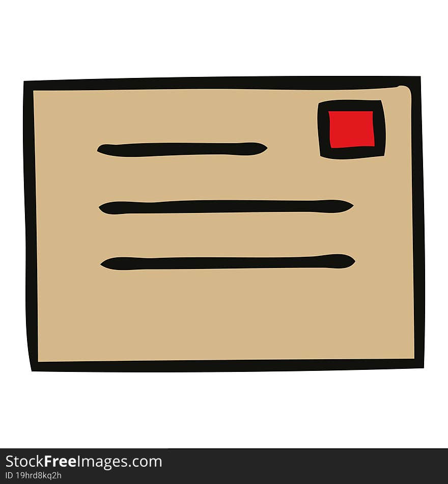 cute cartoon of a paper envelope. cute cartoon of a paper envelope