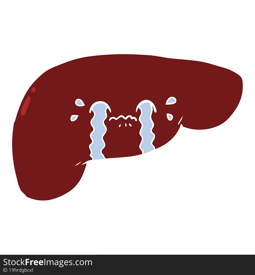 flat color style cartoon liver