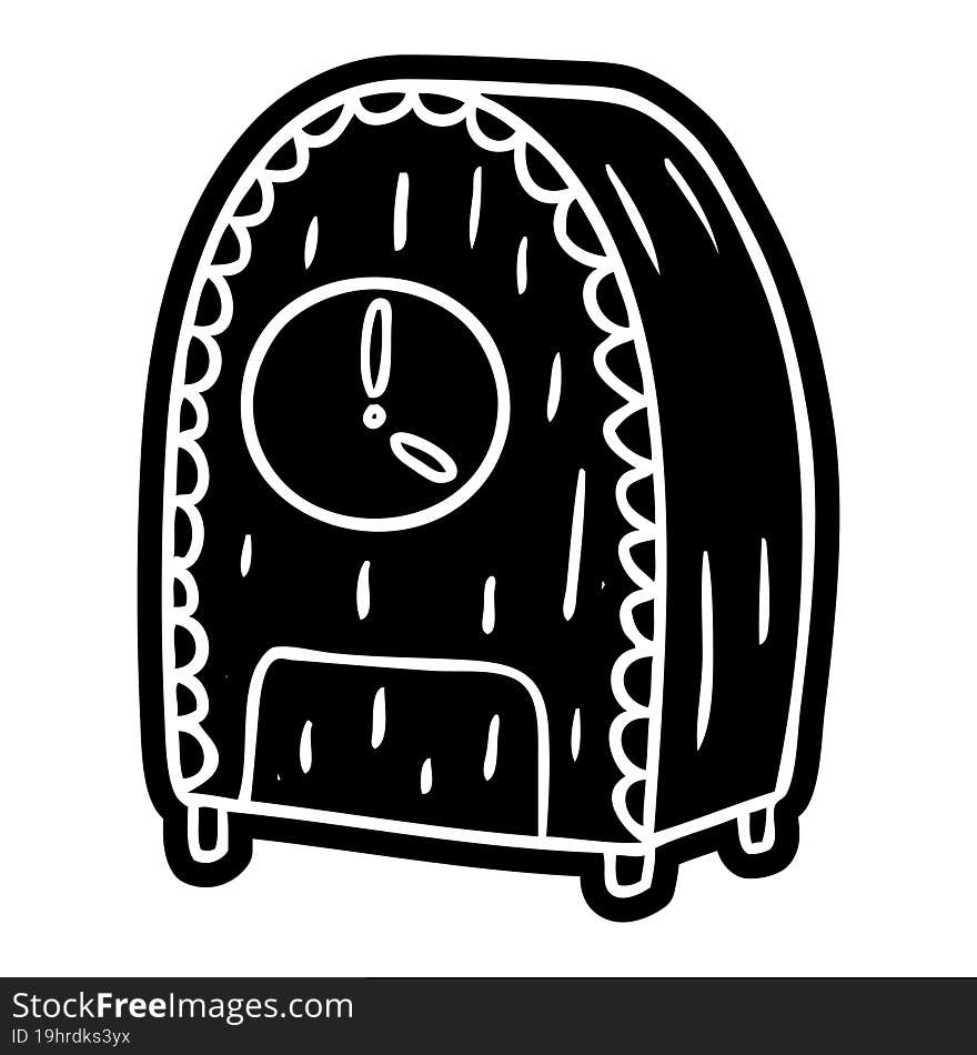 cartoon icon drawing of an old fashioned clock