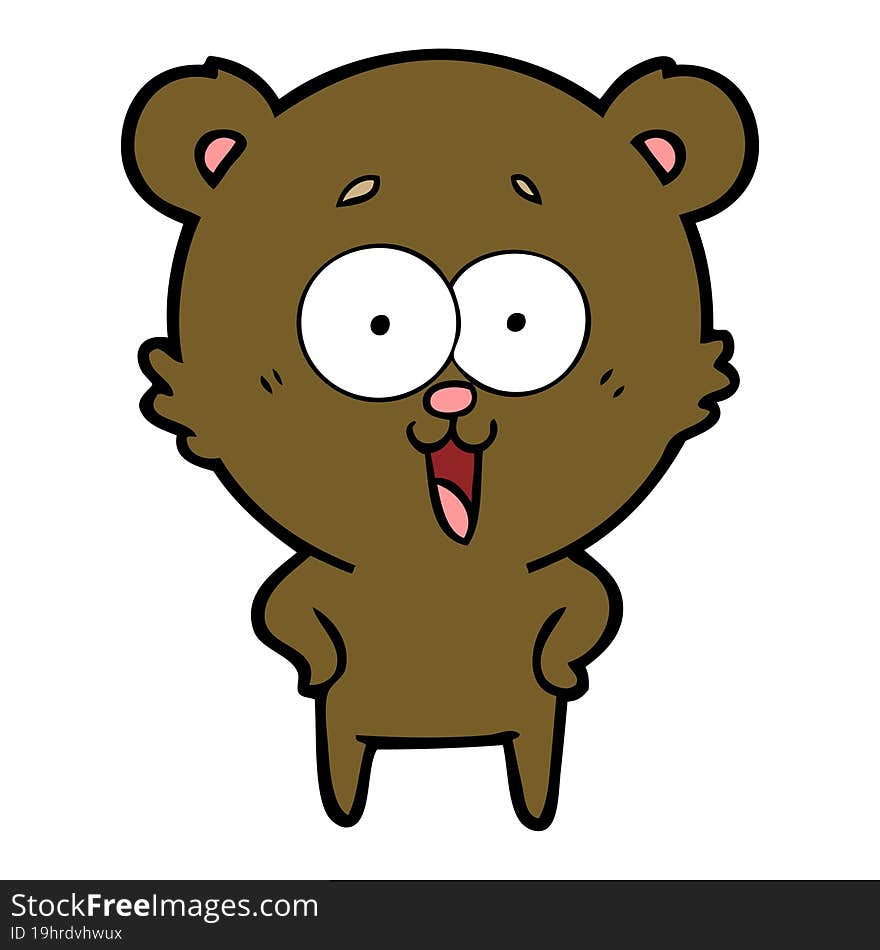 laughing teddy  bear cartoon. laughing teddy  bear cartoon