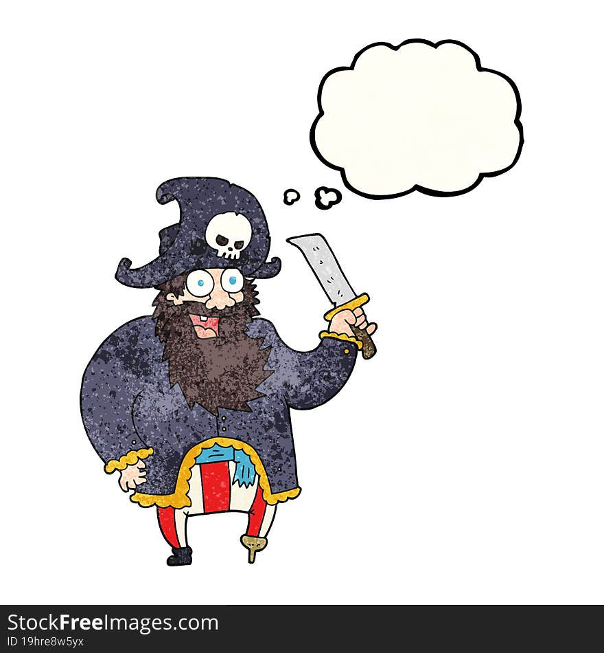 thought bubble textured cartoon pirate captain