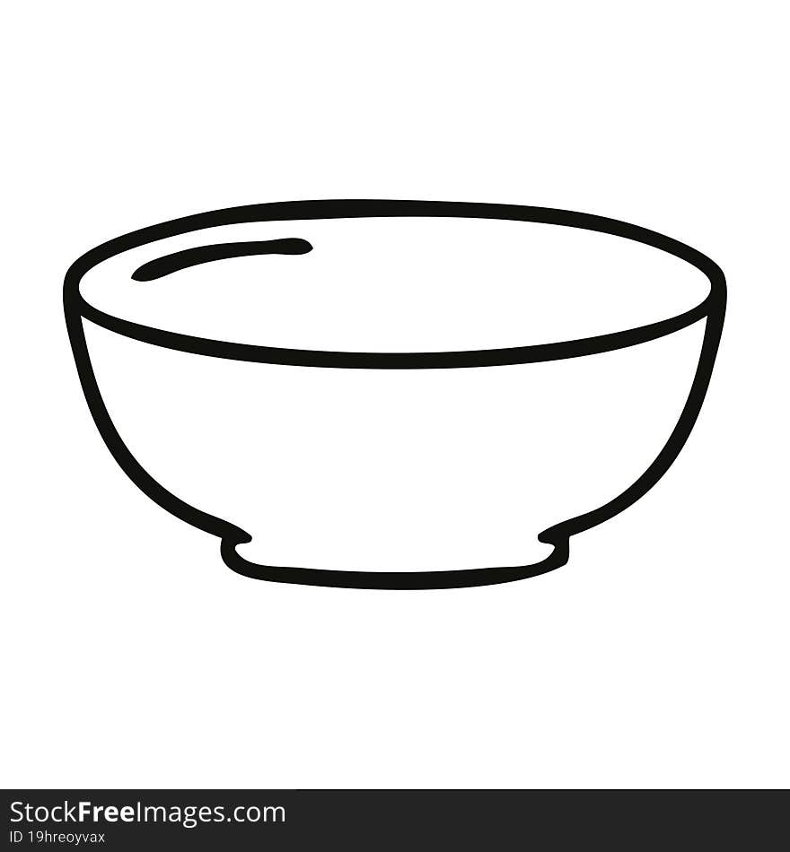 line drawing quirky cartoon bowl. line drawing quirky cartoon bowl