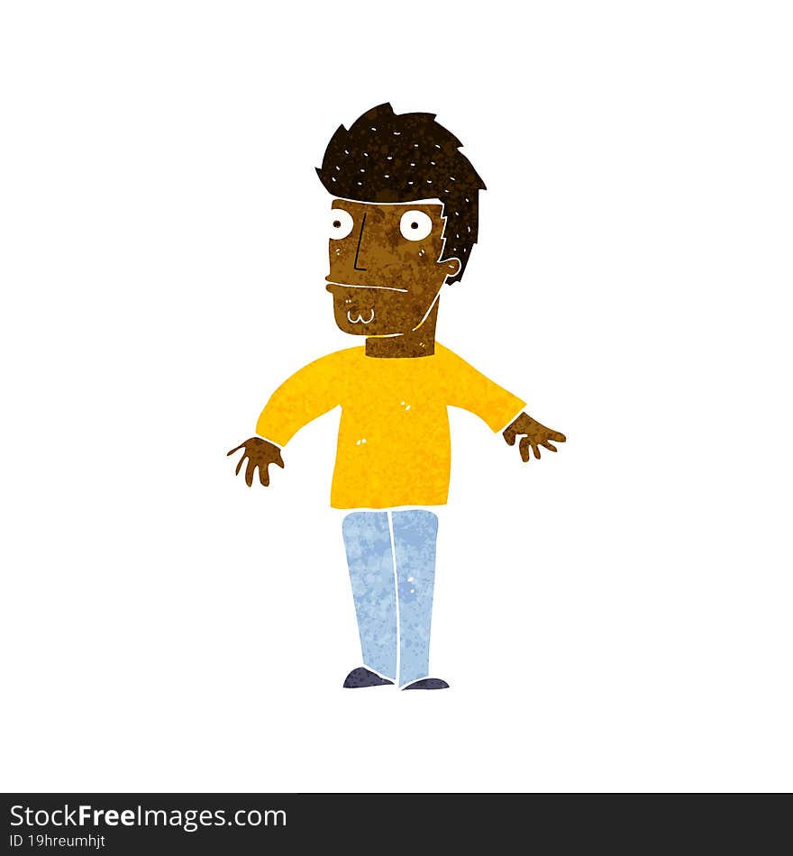 Cartoon Worried Man