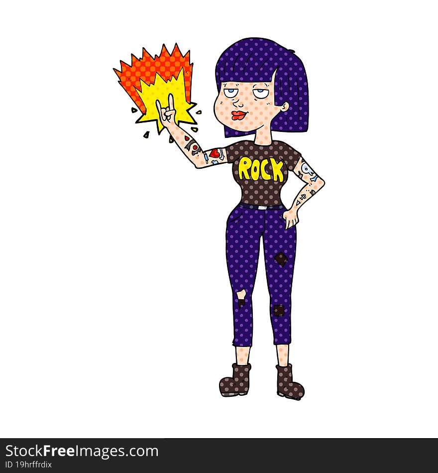 Cartoon Rock Girl