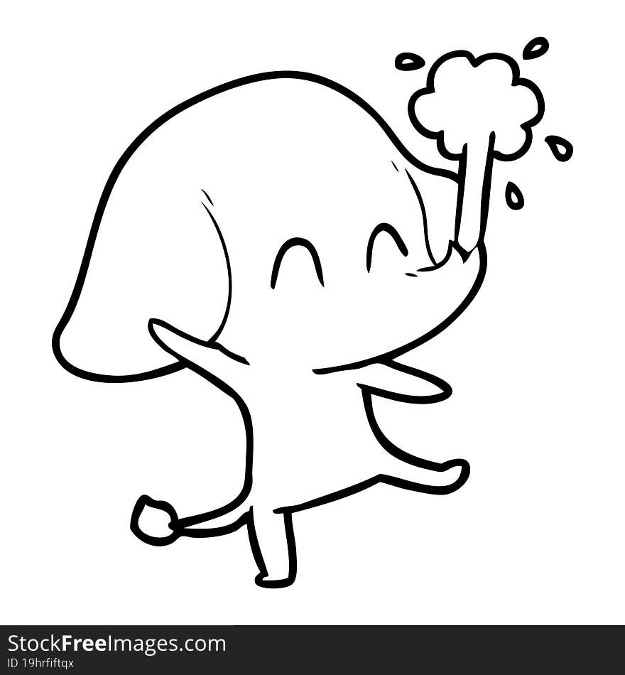 cute cartoon elephant spouting water. cute cartoon elephant spouting water