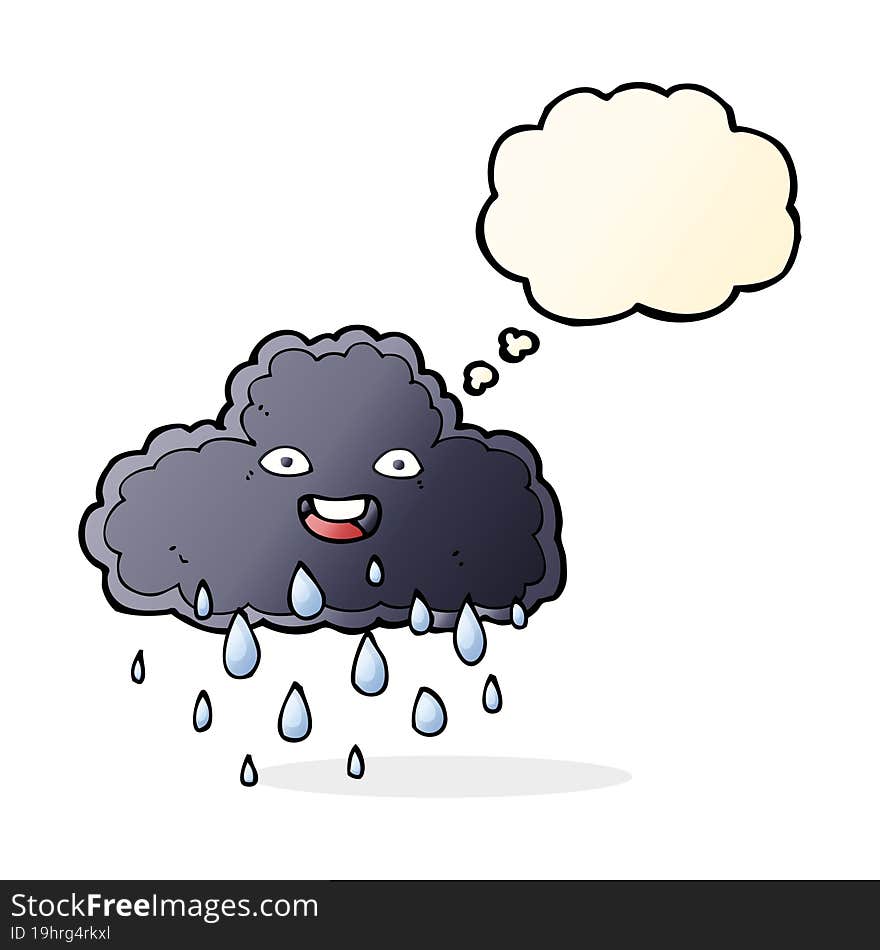 cartoon raincloud with thought bubble