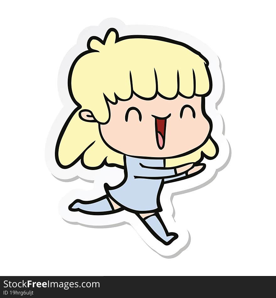 sticker of a cartoon woman