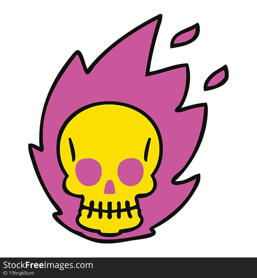 hand drawn quirky cartoon skull. hand drawn quirky cartoon skull