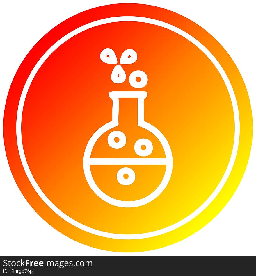 science experiment circular in hot gradient spectrum