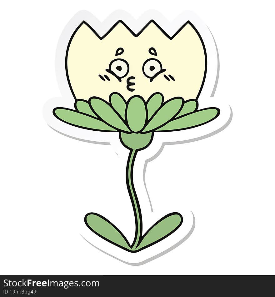 sticker of a cute cartoon flower