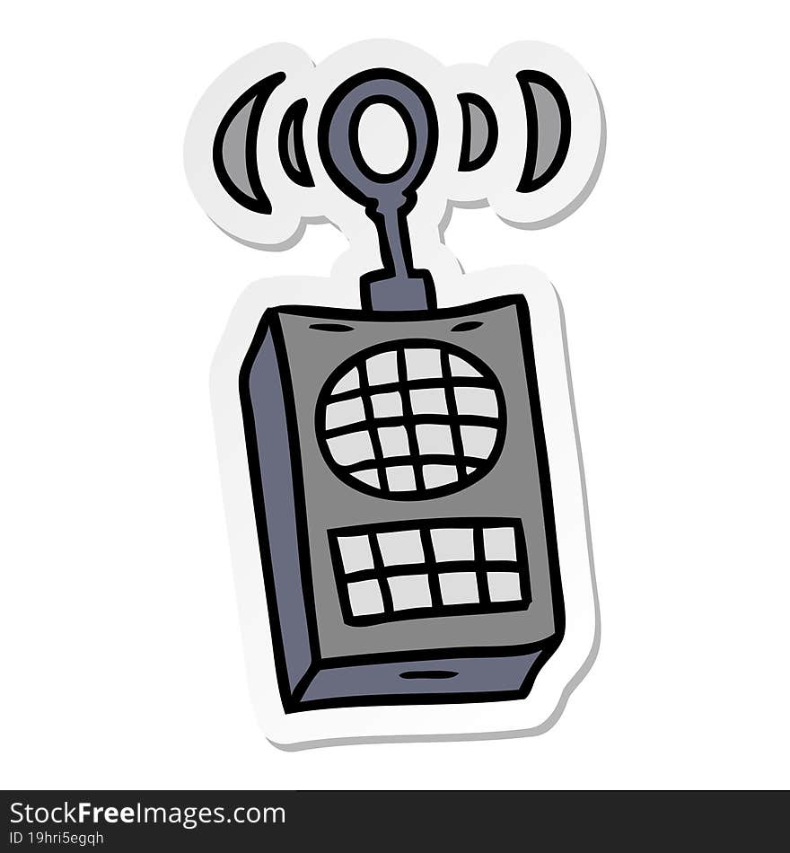 sticker cartoon doodle of a walkie talkie