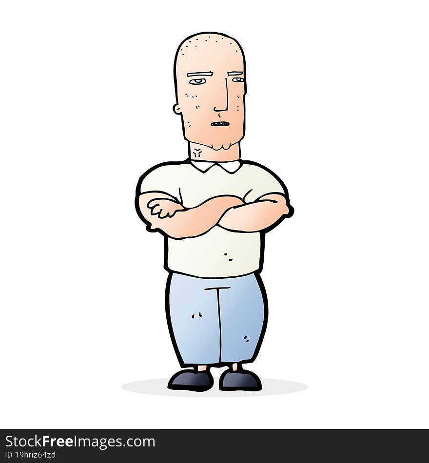 cartoon annoyed bald man