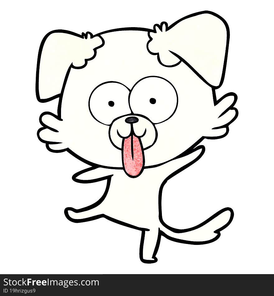 funny cartoon dancing dog. funny cartoon dancing dog