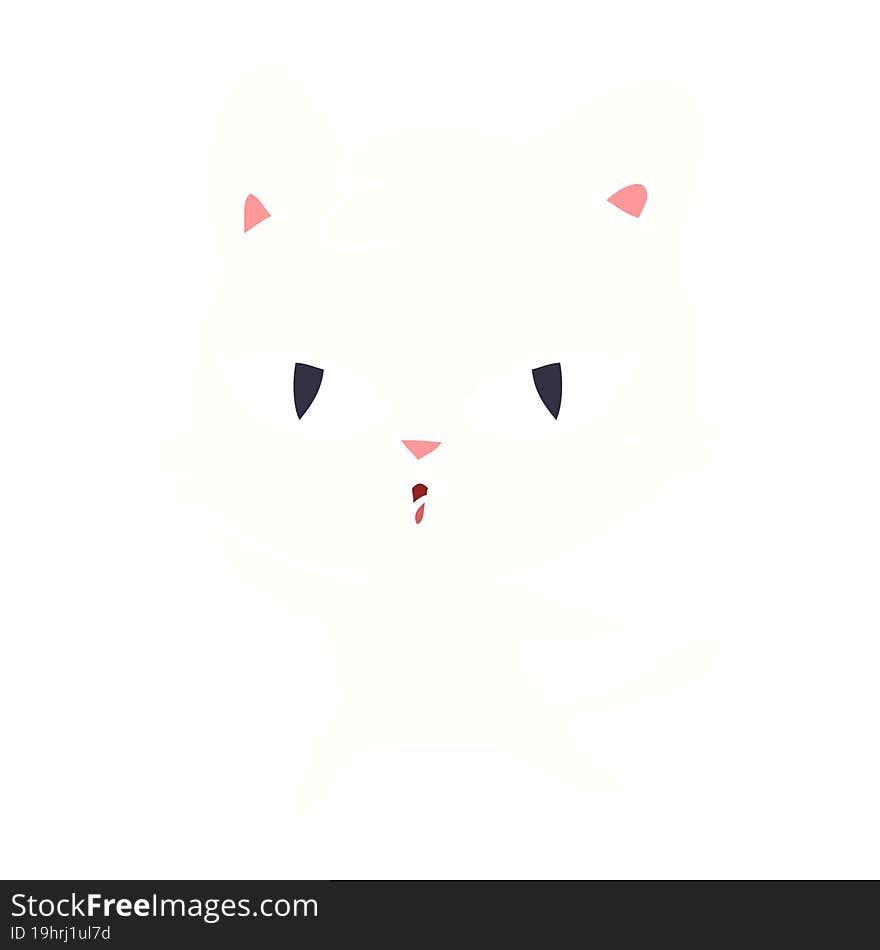 flat color style cartoon cat